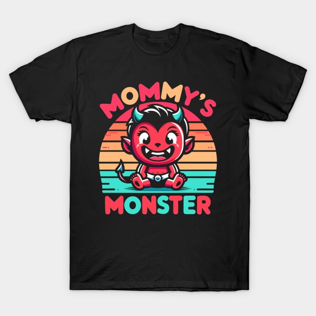 Mommy's Monster | Cute mischief baby boy design | Mama and baby boy bond T-Shirt by Nora Liak